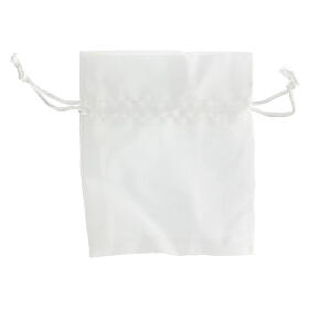 White satin favor bag 12x10 cm