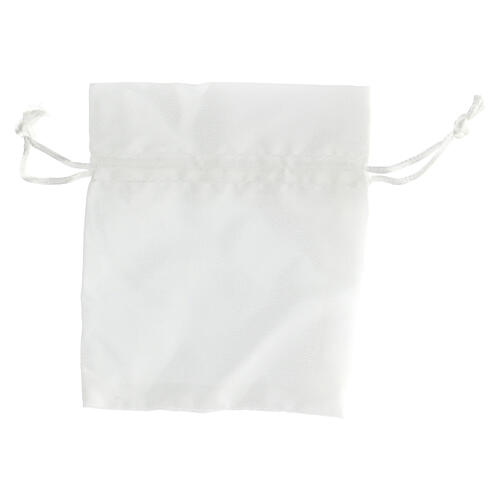 White satin favor bag 12x10 cm 1