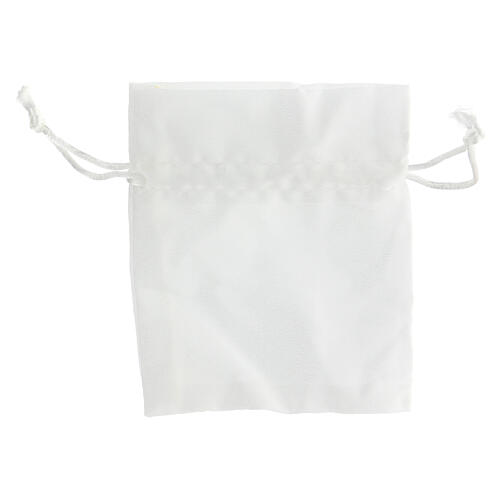 White satin favor bag 12x10 cm 2