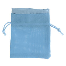 Light blue bag for favours with lanyard 4.5x4 in