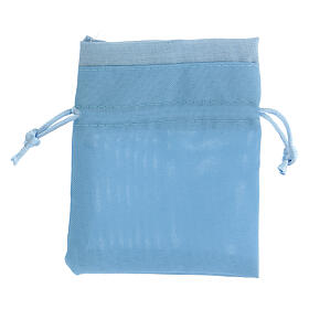 Light blue bag for favours with lanyard 4.5x4 in