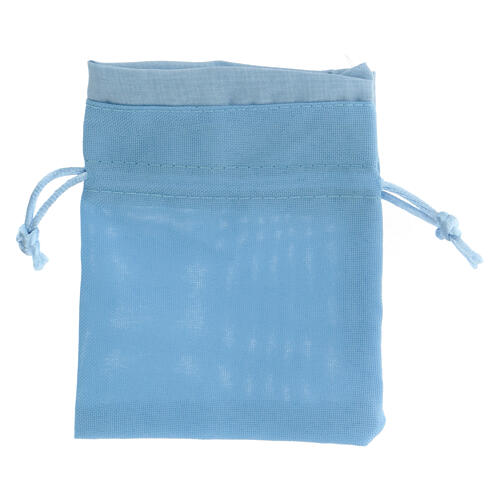 Light blue bag for favours with lanyard 4.5x4 in 1