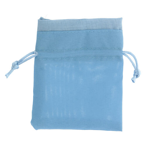 Light blue bag for favours with lanyard 4.5x4 in 2