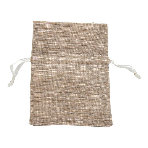Beige rectangular bag for favours 4x3 in 1