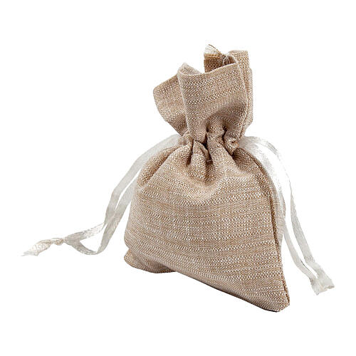 Beige rectangular bag for favours 4x3 in 3
