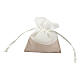 Geschenksäckchen mit Ziehband, Beige/Weiß, 12x10 cm s3