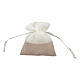 Geschenksäckchen mit Ziehband, Beige/Weiß, 12x10 cm s4
