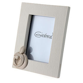 White picture frame with stylised married couple, resin
