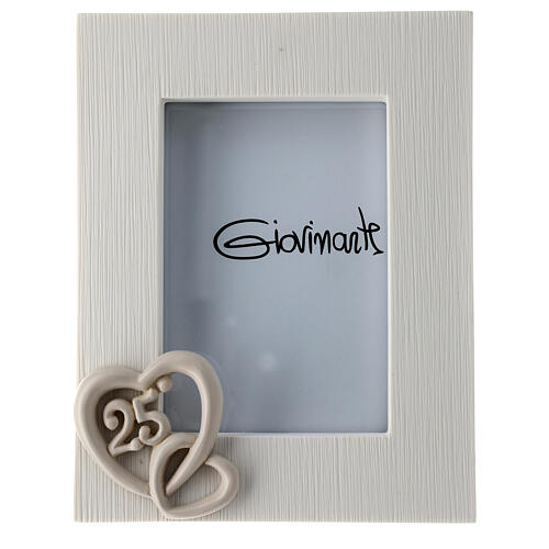 Silver wedding anniversary picture frame 25 years heart 1