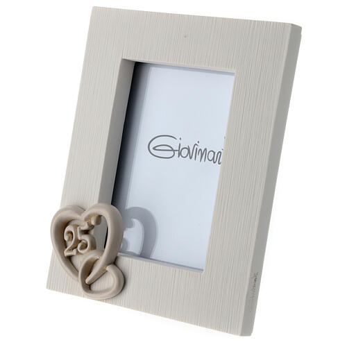 Silver wedding anniversary picture frame 25 years heart 2