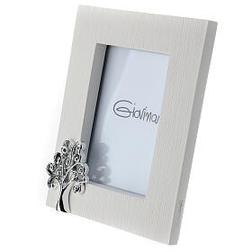 Picture frame with Tree of Life application in silver plated resin