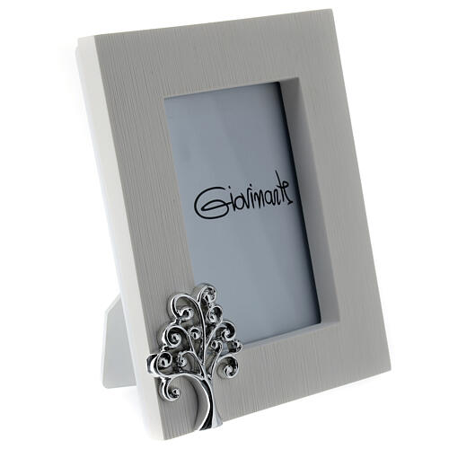 Picture frame with Tree of Life application in silver plated resin 3