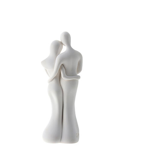 Brautpaar mit silberfarbenem Herz, Statue, 12 cm 4