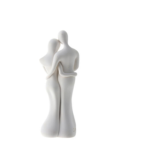 Pareja esposos estatua corazón plateado 12 cm 4