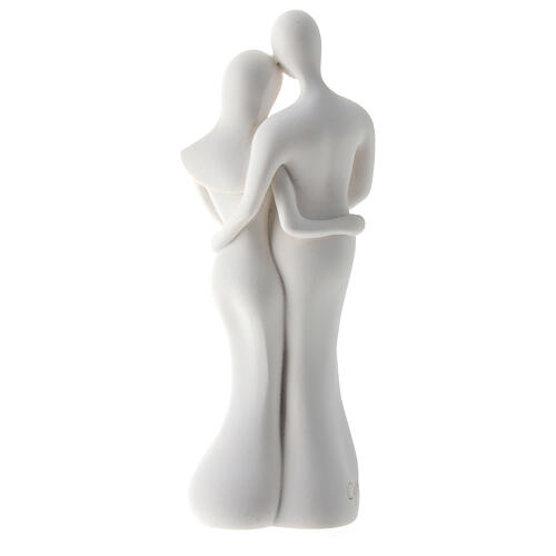 Couple jeunes mariés avec coeur or statuette souvenir 12 cm 4