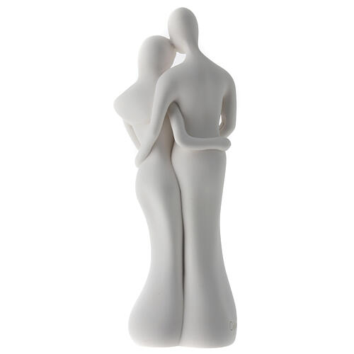 Brautpaar mit silberfarbenem Herz, Statue, 25 cm 4