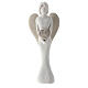 White angel statue favor heart curls resin 12 cm s1