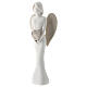 White angel statue favor heart curls resin 12 cm s3