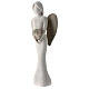 Statuette ange avec coeur 25 cm résine blanche s3