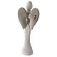 Statuette ange avec coeur 25 cm résine blanche s4