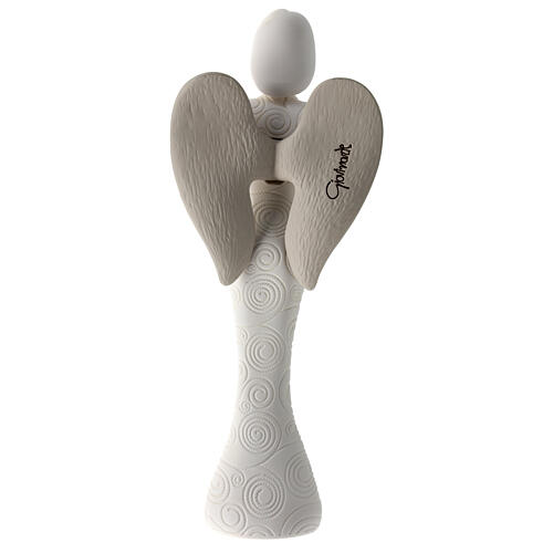 Angelo decorato cuore tortora idea regalo 25 cm 4
