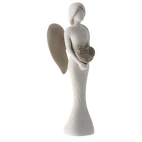 Angel statue favor decorated dove heart 25 cm