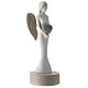 Statuette ange avec base et coeur 25 cm résine blanche et taupe s2
