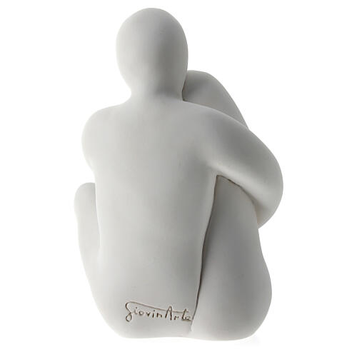 Sitzende Familie mit Kind, Statue, Weiß/silberfarben, 10 cm 4