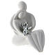 Sitting embraced parents 15 cm silver baby resin s2
