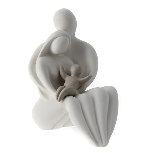 Resin favour, 5.5 in, sitting family with dove-coloured baby 2