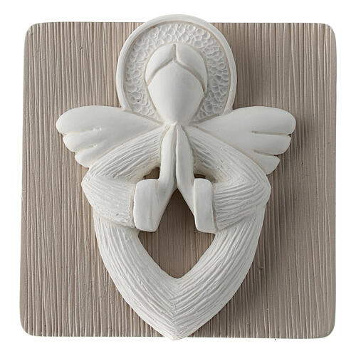 Angel resin rosary box, 10 mm two-tone relief  3