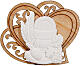 Heart-shaped First Communion souvenir, plaster, 2.5x2 in s1