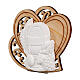 Heart-shaped First Communion souvenir, plaster, 2.5x2 in s2