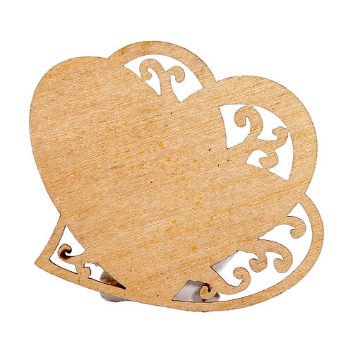 Pamiątka serce i symbole Bierzmowania, drewno i gips 6x5 cm 3