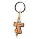 Religious favour, wooden key ring with Tau cross, 1.6x1.2 in s1