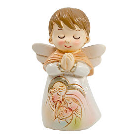 Resin favour, angel with Holy Family, 3x2 in