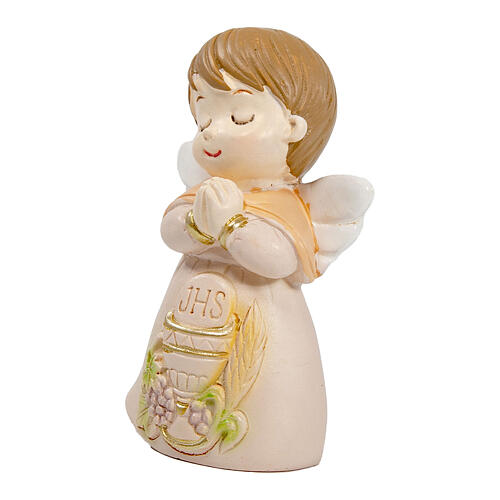 Resin favour, angel with Communion symbols, 3 in 2