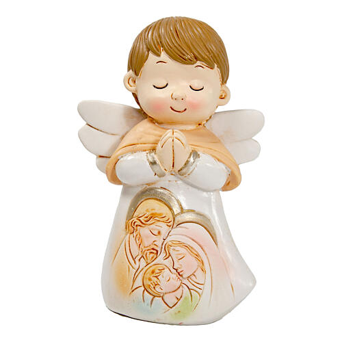 Resin favour, angel with Holy Family, 4x2.5 in 1