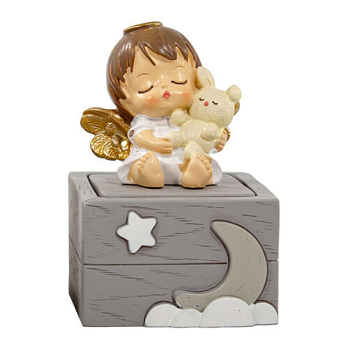 Religious favour, resin box with angel, 3x2.5 in 2