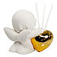 Air freshener, porcelain angel with golden heart, 4x4 in s3