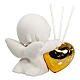Perfumador ángel porcelana corazón dorado 10x10 s3