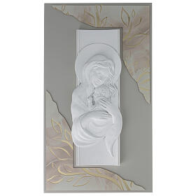 Tableau bas-relief résine Vierge à l'Enfant 70x40 cm