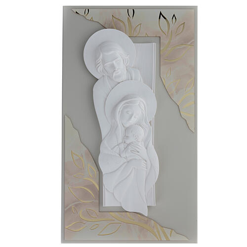 Panel with resin bas-relief, Holy Family, 28x16 in 1