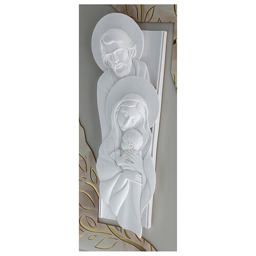 Panel with resin bas-relief, Holy Family, 28x16 in 2