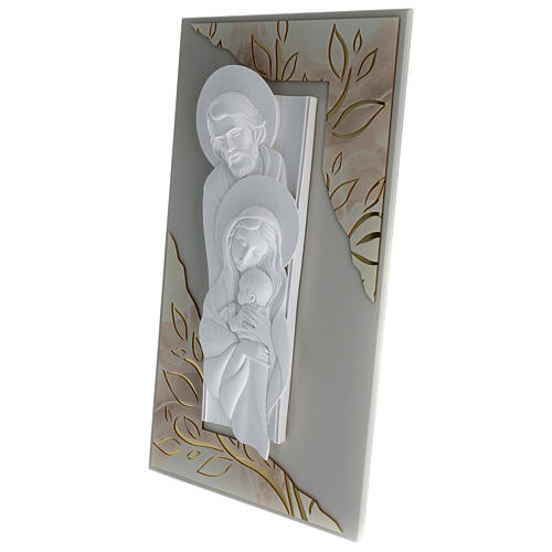 Panel with resin bas-relief, Holy Family, 28x16 in 3