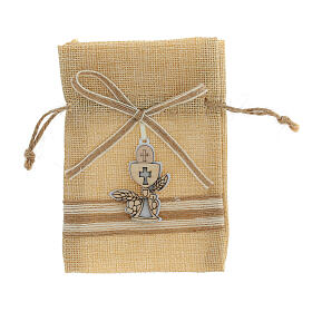 Jute bag for favours with chalice, 5x4 in