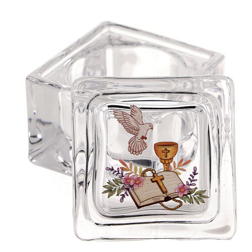 Communion favor glass box 5x5x5 cm 2