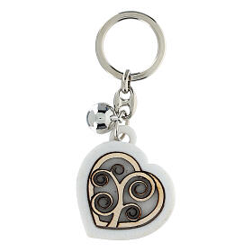 Resin key ring with Tree of Life and little bell, 4 in