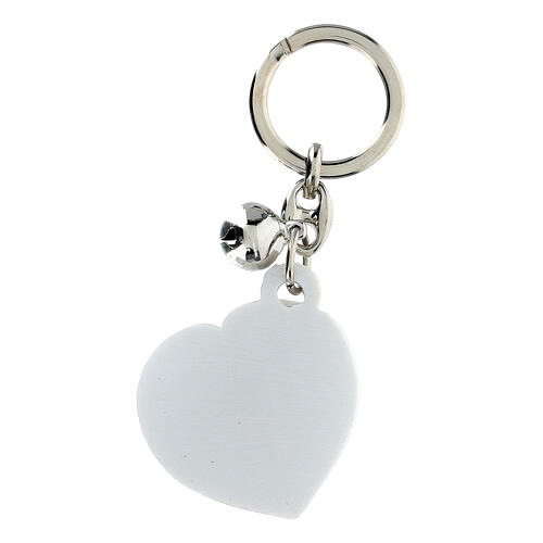 Resin key ring with Confirmation symbols and little bell, 4 in 2