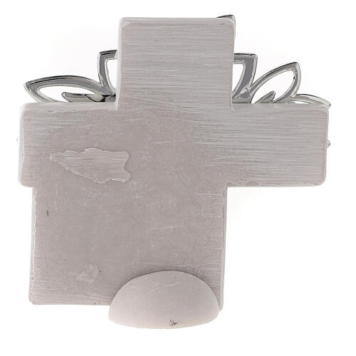 Cross with silver Tree of Life, resin Confirmation favour, 3x3 in 4